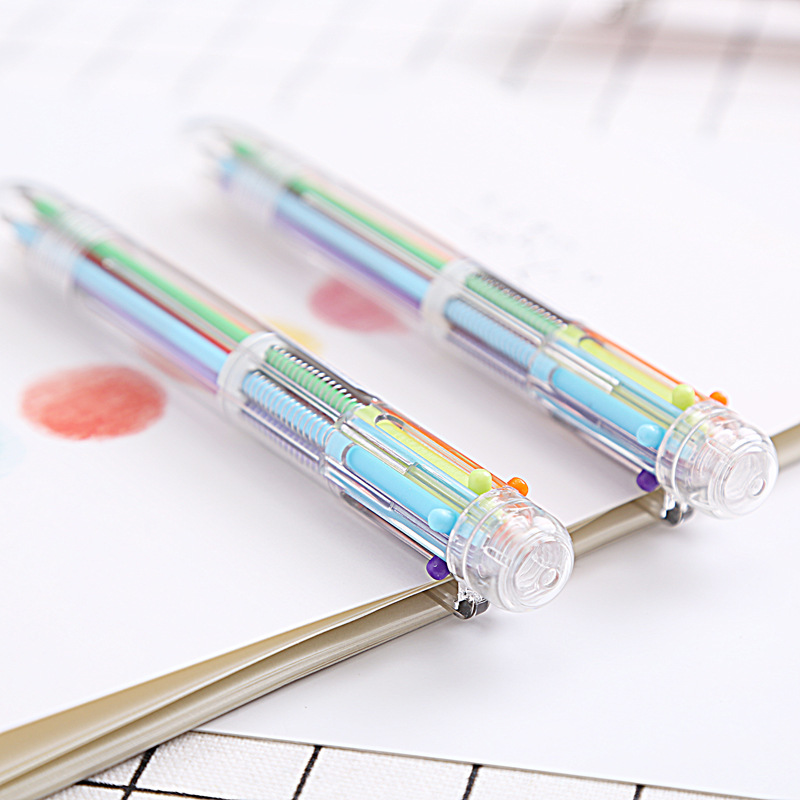 Wholesale 2017 New Novelty Plastic Cute Ballpoint Pen with 6 Ink Colors