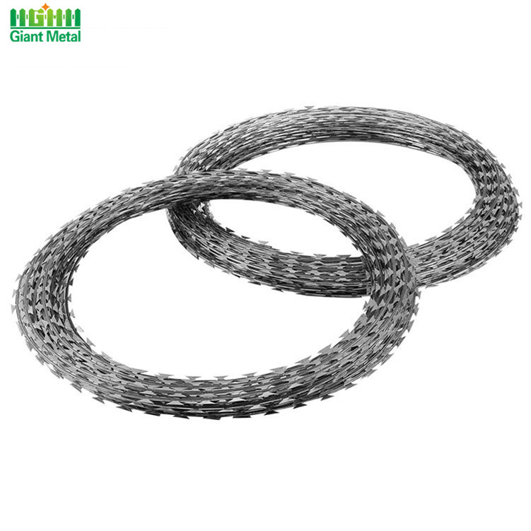 Steel Single Loop Military Barbed Razor Wire