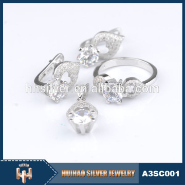 China wholesale fashion diamond 925 silver bridal wedding beautiful jewelry set