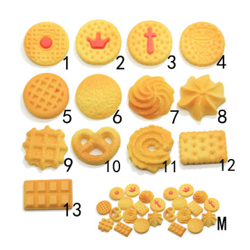 Multi Design Simulation Biscuit Resin Beads Flatback Cookie Food DIY Crafts Hair Bow Center Ornament Children Dollhouse Toys