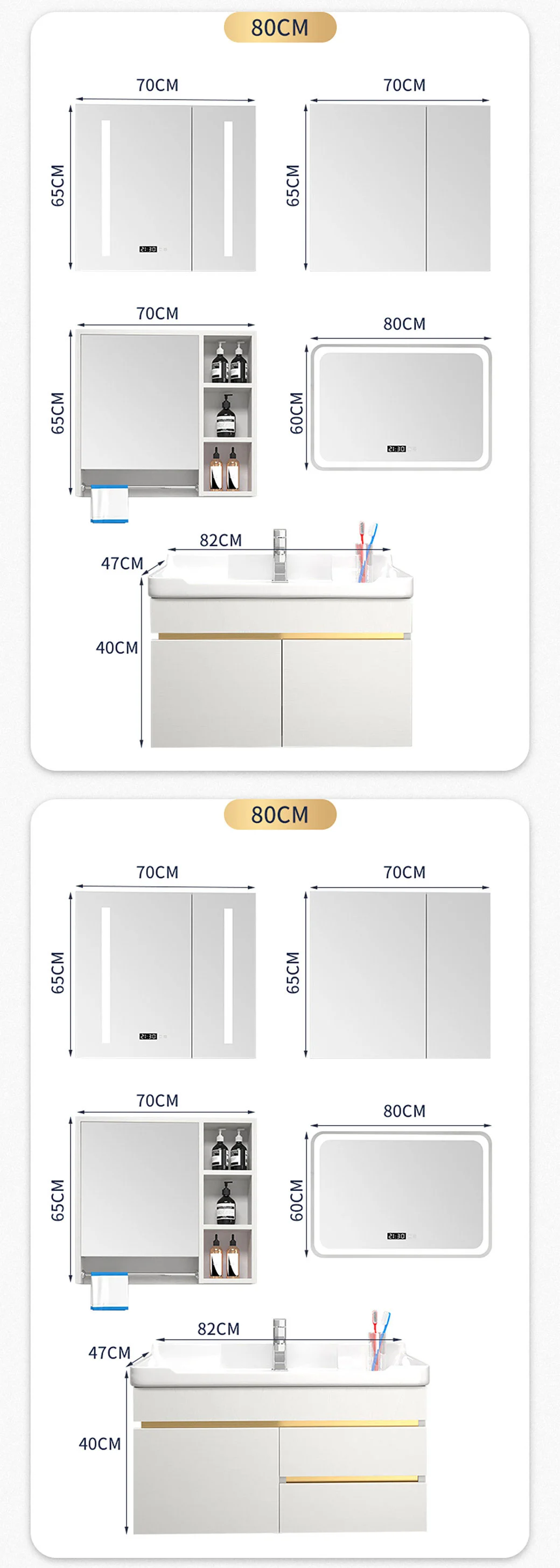 Wall Mounted Washroom Cabinets Wood Hotel Bathroom Vanity