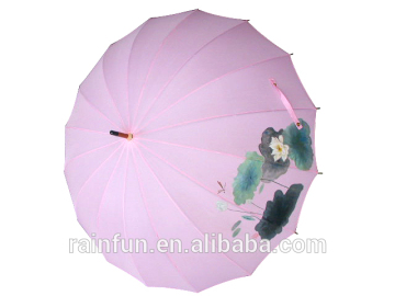 Fancy ladies umbrella outdoor bamboo Chinese umbrella