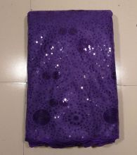 Purple Embroidered Mesh Fabric , Grande Toilette