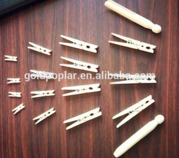 different designs mini wood clothespins