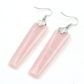 Healing Crystal Drop Earrings Geometric Rectangle Gemstone Dangle Ear Jewelry for Women Girls