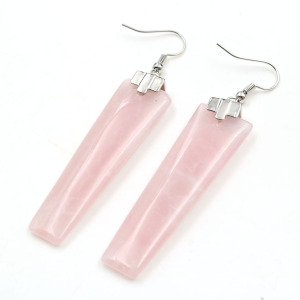 Хелебные розовые сережки с каплями геометрический прямоугольник драгоценный камень свисает на ушные украшения для женщин
