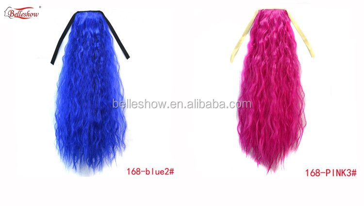 Hot sell Corn hot-sale horsetail synthetic tail strap Corn-long curly-haired ponytail bundled wig ponytail naturl ponytail