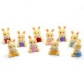 New 3D Animal Rabbit Resin Figurine Fairy Garden Toys Regalo per portachiavi Decorazione artistica Artigianato artificiale Ornamento per la casa