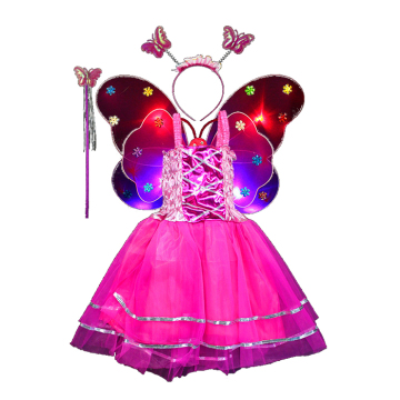 Children performance dresses butterfly lights led dance costumes for girls