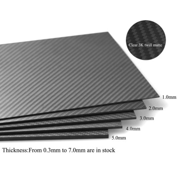 6,0 mm 100% pełny arkusz z włókna węglowego 3K Surface