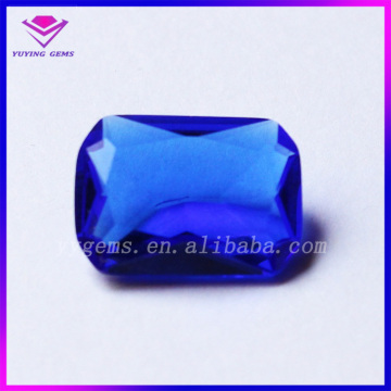 Sapphire Glass Gem Octagon Lab Created Blue Glass Loose Gemstone