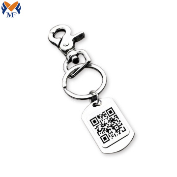 Nome personalizado de metal tag qr code chaveiro