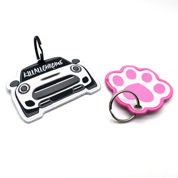 Customize Cars Custom Logo Woven Keychain Fabric Woven