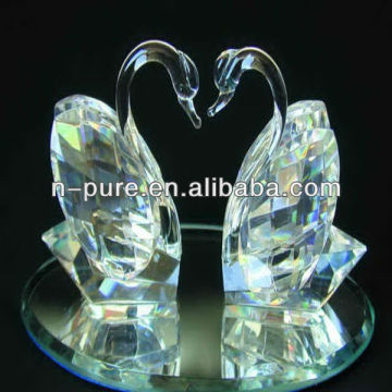 Clear Crystal Swan Figurine for Wedding Gifts