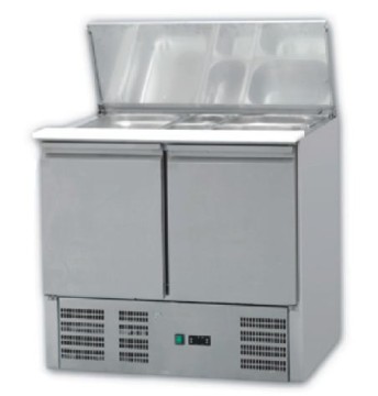 Double door Deluxe pizza prep table pizza making table pizza prep table refrigerator