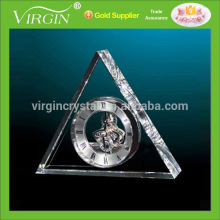 Triangle crystal mechnical clock/crystal timepieces for desktop decoration