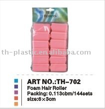 Colorful foam hair rollers