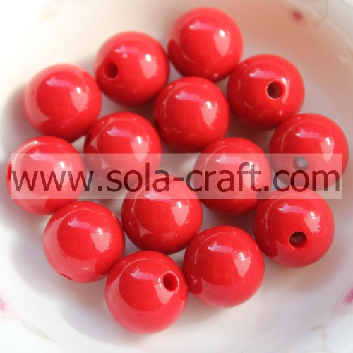 Colorful Acrylic Crystal Round Beads Ball With Opaque Color