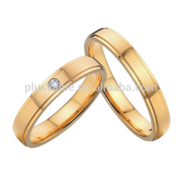 wholesale fashion titanium jewelry Bridal Pair gold love ring