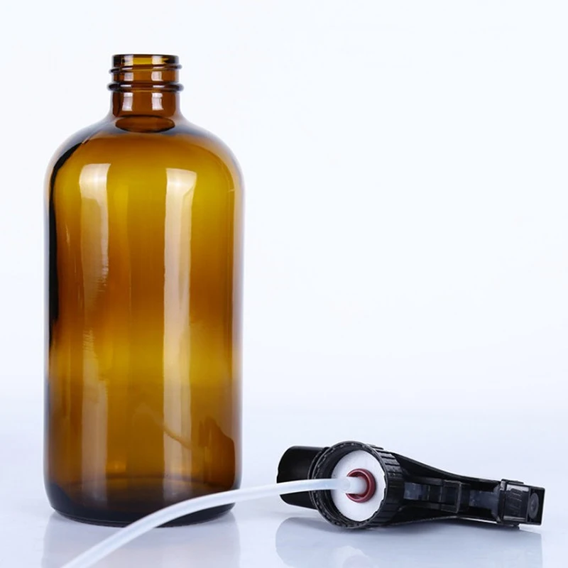 Amber Blue Transparent Boston Glass Bottle 500ml 300ml with Dispenser Pump Spray Screw Caps