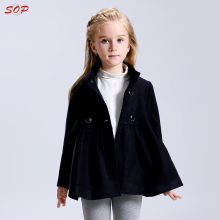 Children dress coat girls woolen stand collar girls trench coats winter kids