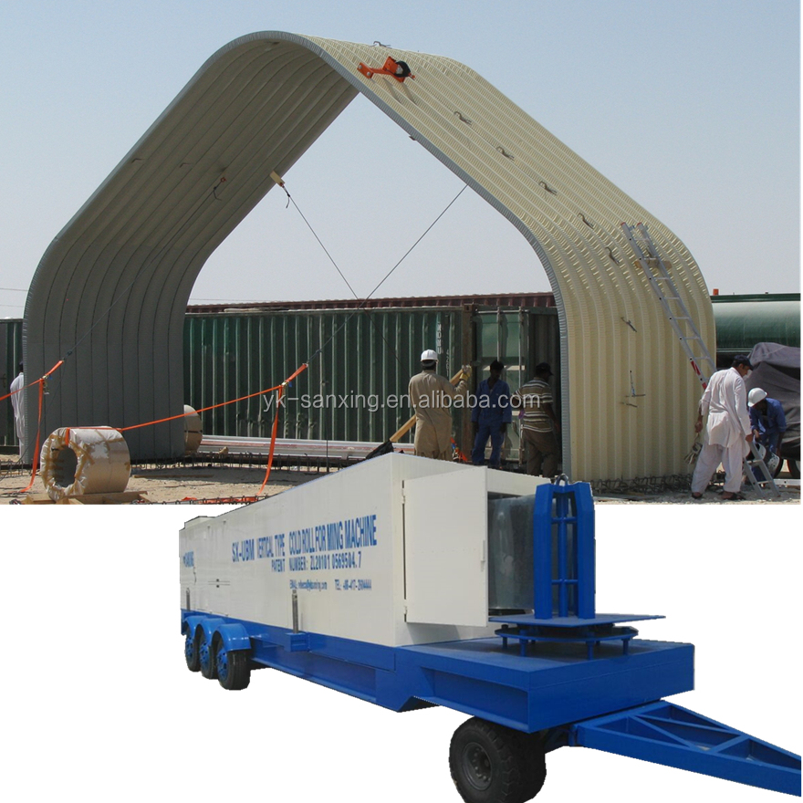 120 kq span building machine SUBM 600-305 curve roof galvanized iron parking ground/area/lot roof building machine