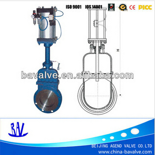 knife gate valve, gate valve with pneumatic actuator