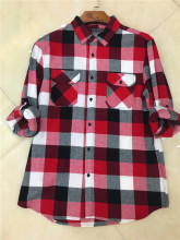 Men Long-Sleeved Checkered Shirts