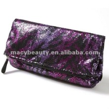 Zebra sequin clutch bag three compartments