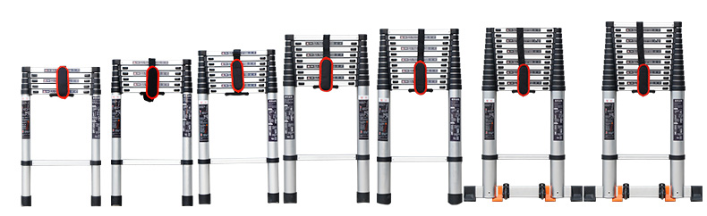 2 2.6 3.2 3.8m Safety Aluminum Telescopic Folding Ladder