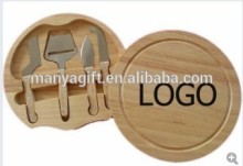 Round Bamboo & Wooden Bamboo Cutting board with tools