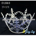 Full Round Rhinestone Blue Snowflake Christmas Crown