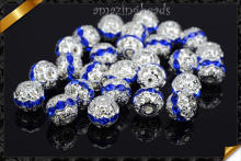 Hot Fashion Beads, Crystal Round Ball Beads, Shamballa Pave Copper Beads (RF002)