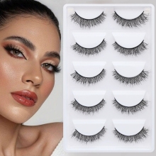 5 pairs natural 3d faux mink lashes
