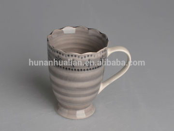 Ceramic coffee mug with hand paining