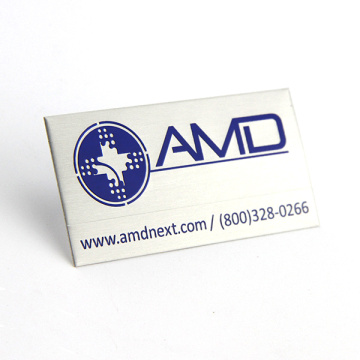 Placa de identificação de metal adesivo 3M inoxidável escovado personalizado