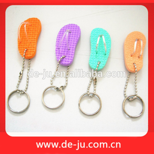 Gift Cheap Colorful EVA Materials Small Slippers Shaped Keychain