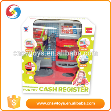 2016 Newest personality red plastic toy calculator supermarket play set