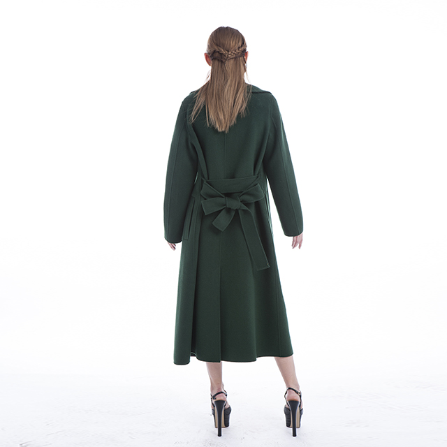 Green cashmere overcoat