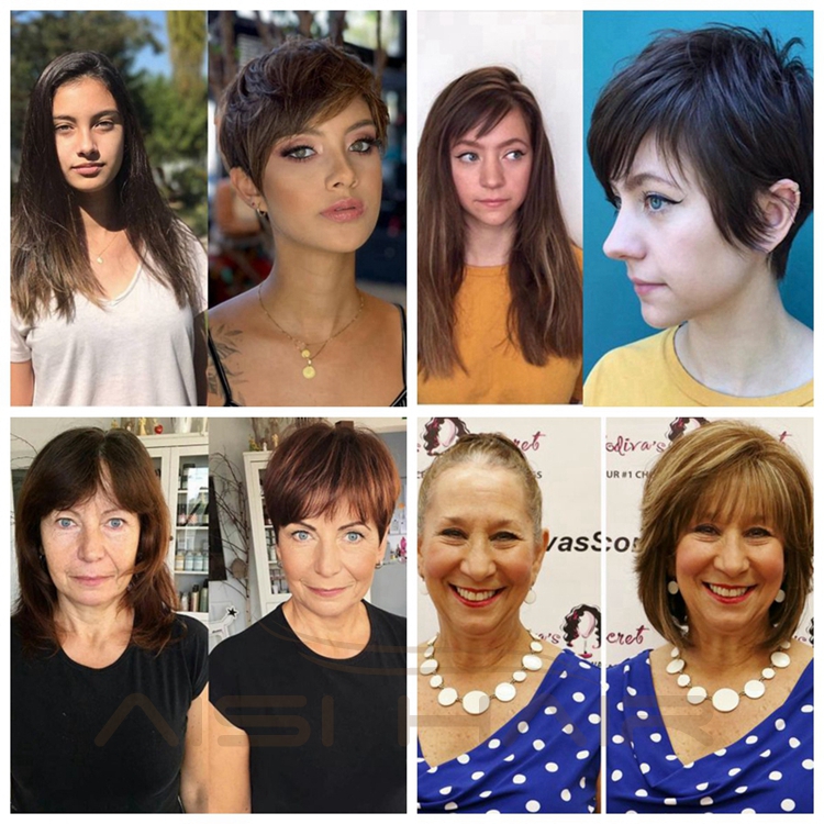 Aisi Hair Double Drawn Raw European No Glue No Gel Short 100% Real Wholesale Human Hair Wigs Colored