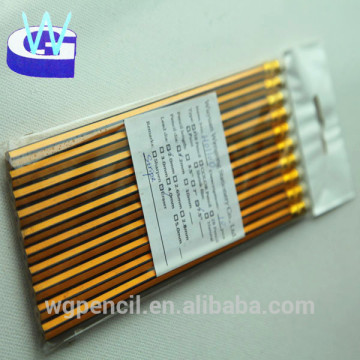 10pcs stripe HB pencils with eraser