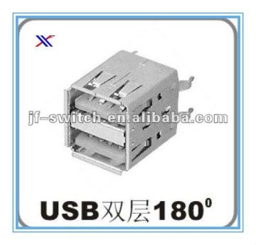 180 female double usb connector