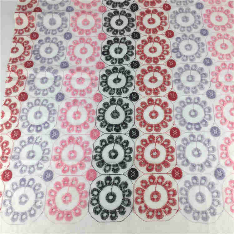 Factory direct sales wholesale The New multi color embroidery fabric cotton