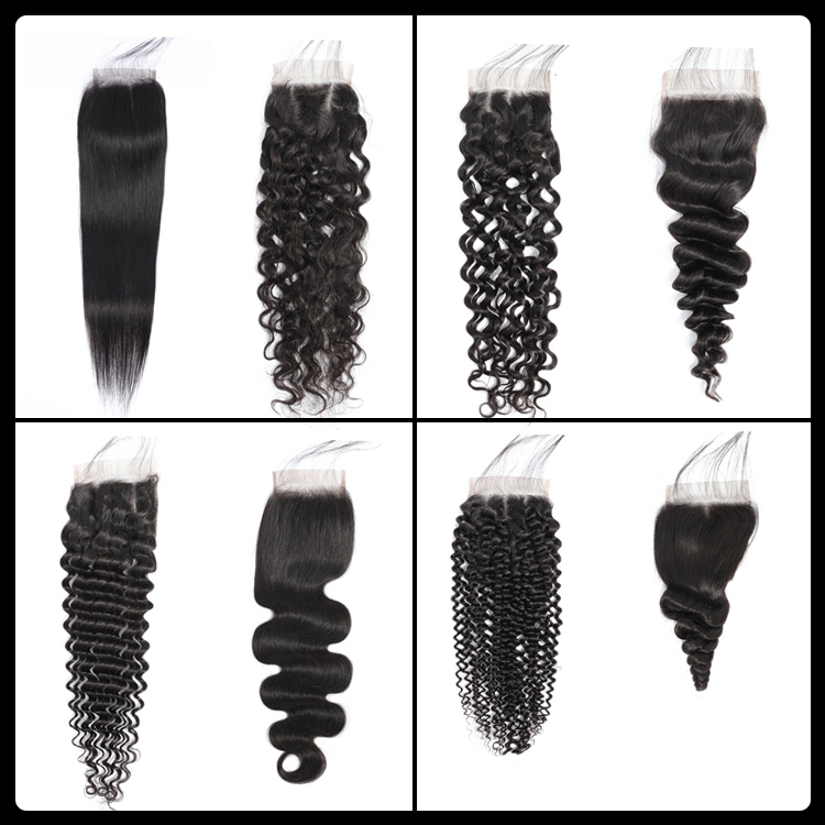 4 Bundles Human Hair With 4x4 Lace Closure,100% Vietnamese Human Hair Extensions For Black Women Straight Body  Deep Water Wave
