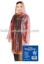 pe red plastic raincoat