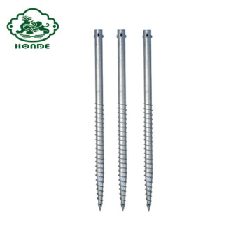 Galvanized Helical Screw Piles In Ground