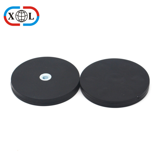 Internal Thread Neodymium Black Rubber Magnet