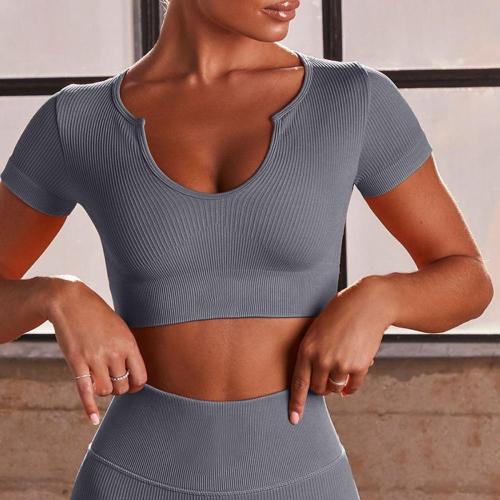 Seamless Ribbed Crop Tank High Waist Leggings sets