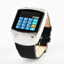 Portable Gsm 850 / 900 Mhz Small Leather Band Touch Screen Wrist Watch Phone