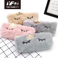 Popular simple color embroidery partysu pu pencil case